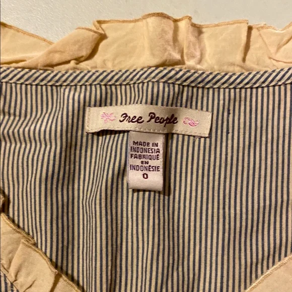 Striped Ruffle Trim Blouse - Picture 2 of 3